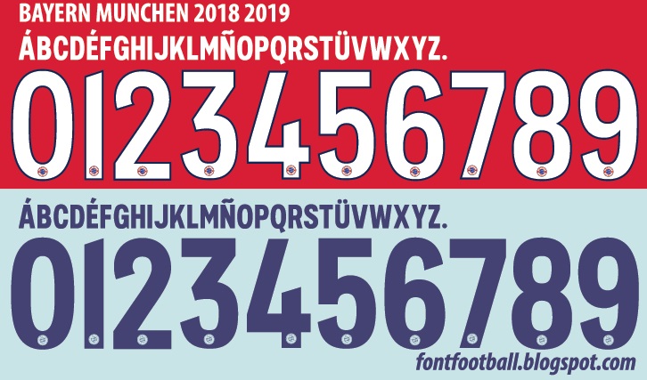 Beispiel einer Bayern Munchen 2018 2019-Schriftart